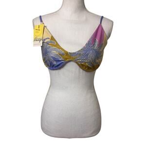 MAAJI PERIWINKLE PALMS IRENE UNMOLDED UNDERWIRED REVERSIBLE BIKINI TOP XL NEW